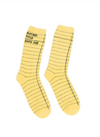 Library Card Yellow Cozy Socks